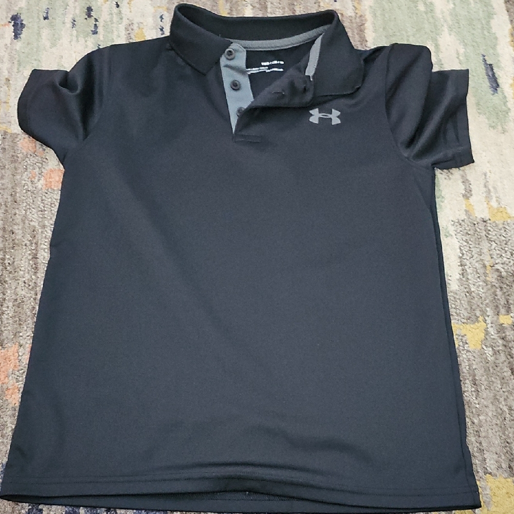 Under Armour Kids Polo Shirt in Black and Gray